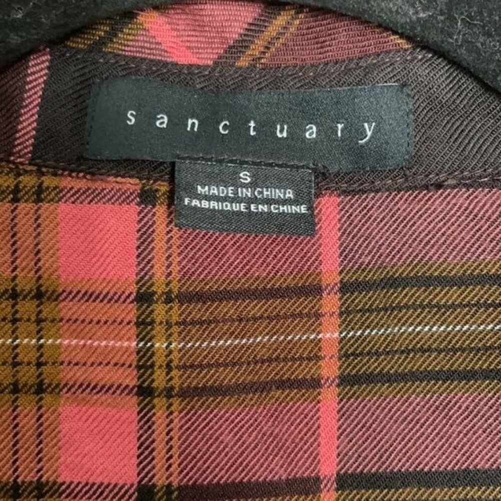 Sanctuary Purple Plaid Button Down Top - Picture 3 of 5